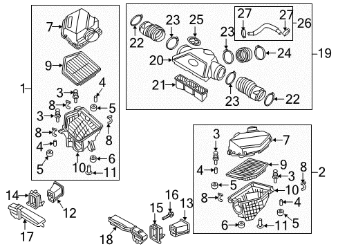 2017 Genesis G80 Filters Symbol Mark Emblem Diagram for 86341-39000