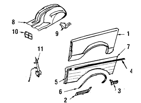 2017 Ford F-250 Super Duty Front Suspension Components, Stabilizer Bar Stabilizer Bar Bracket Diagram for HC3Z-5486-B