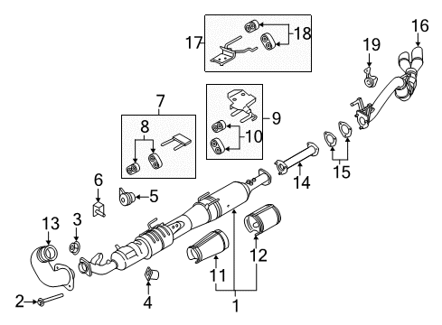 2021 Ford F-250 Super Duty Exhaust Components Catalytic Converter Diagram for LC3Z-5F250-D