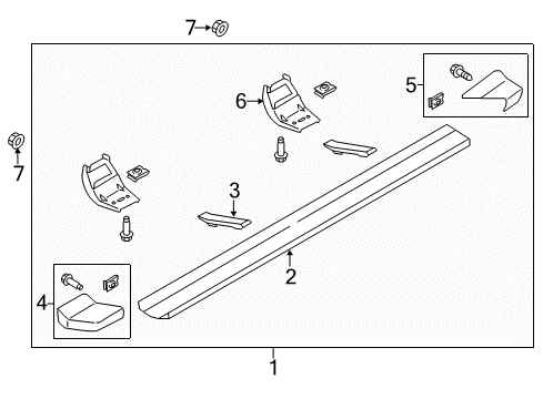 2019 Ford F-150 Running Board Running Board Diagram for FL3Z-16450-KD