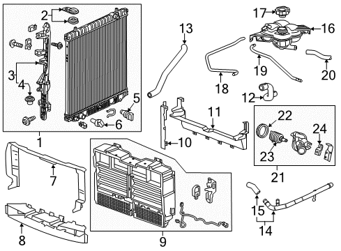 2020 Chevrolet Colorado Radiator & Components Radiator Coolant Inlet Pipe Assembly Diagram for 12659310