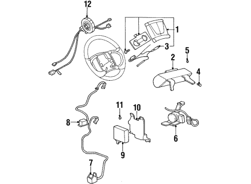 1995 Buick Riviera Air Bag Components Sensor Asm-Inflator Restraint Pass Compartment & Arming Diagram for 16151539
