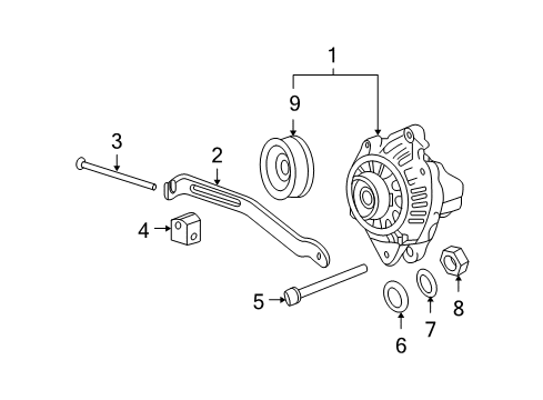 2008 Hyundai Tucson Alternator Brace-Generator Diagram for 3746023501