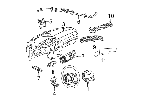 2007 Chrysler Pacifica Air Bag Components Clock Spring Diagram for R5082062AJ