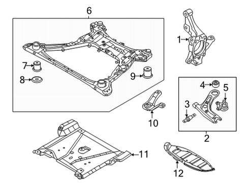 2022 Hyundai Santa Cruz Front Suspension Components Stay RH Diagram for 62471P2000