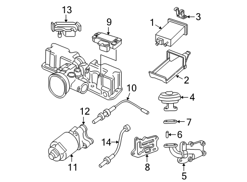 1997 GMC Sonoma Emission Components Stud Diagram for 14062201