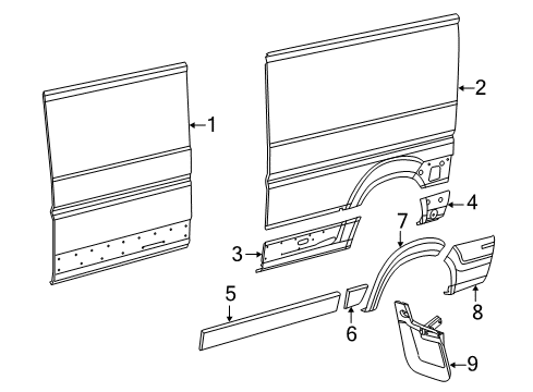 2017 Ram ProMaster 3500 Side Panel & Components, Exterior Trim Panel-Body Side Aperture Outer Diagram for 68095744AA