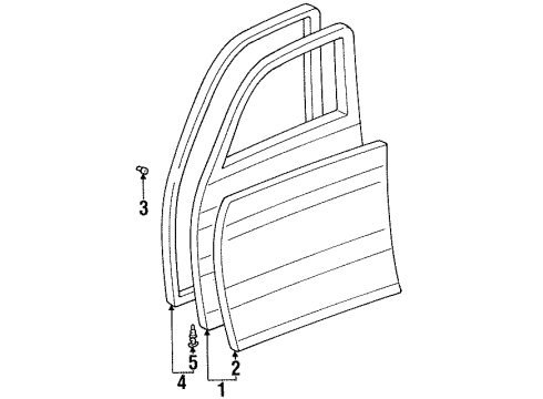 1996 Lexus LX450 Front Door Panel Sub-Assy, Front Door, LH Diagram for 67002-60360