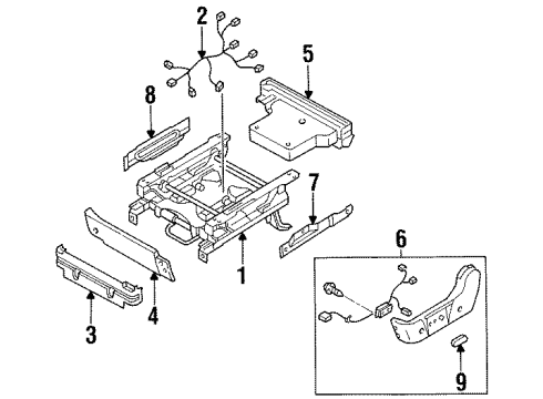 1999 Acura SLX Tracks & Components Cover, Driver Side Reclining (Dark Gray) Diagram for 8-97150-991-4