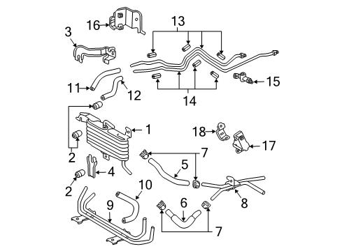 2003 Toyota 4Runner Trans Oil Cooler Oil Cooler Tube Diagram for 32907-60071