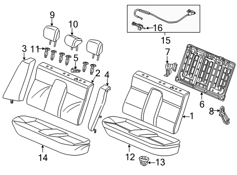 2014 Honda Civic Rear Seat Components Headrest *YR400L* Diagram for 82940-TR3-V21ZA