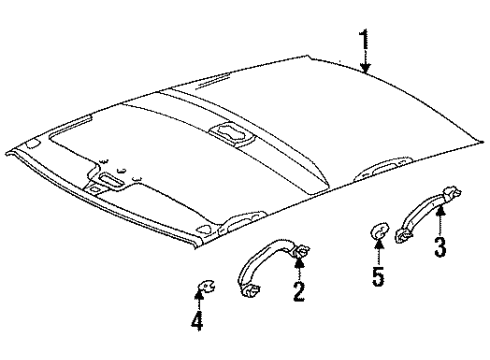 1993 Toyota Camry Interior Trim - Roof Lamp Assembly, Vanity Diagram for 81340-33010-K0