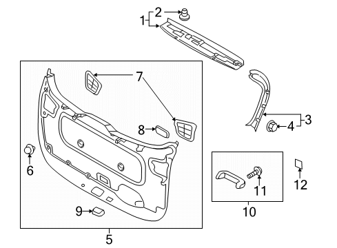 2015 Kia Sedona Interior Trim - Lift Gate Trim Assembly-Tail Gate Diagram for 81760A9000BND