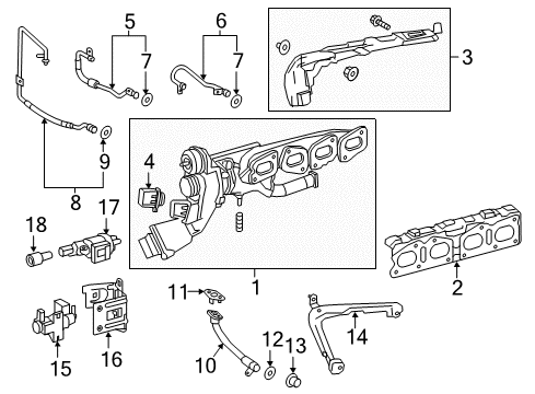 2018 Infiniti Q60 Turbocharger Turbo Charger Diagram for 14411-5CA0D