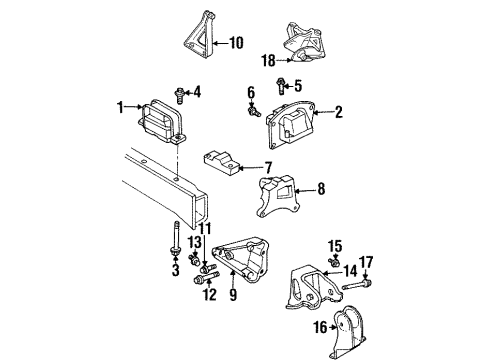 1999 Dodge Stratus Engine & Trans Mounting Torque Reaction-Front Diagram for 4573761