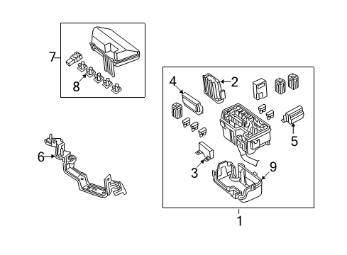 2009 Honda Accord Electrical Components Cover, Relay Box (Upper) Diagram for 38256-TA0-A01