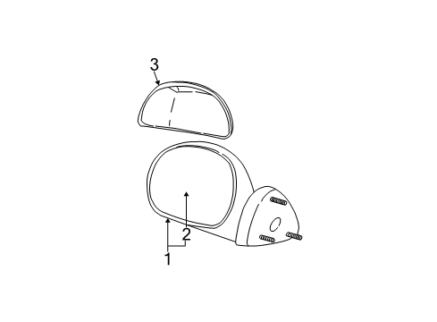 2004 Ford F-150 Heritage Outside Mirrors Outer Cover Diagram for 1L3Z-17D743-BAA