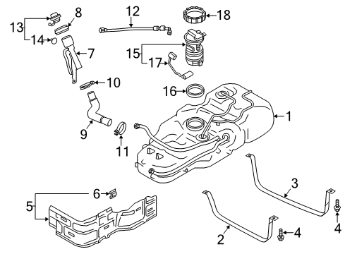2015 Nissan NV200 Senders Band Assy-Fuel Tank, Mounting Diagram for 17407-3LM0A