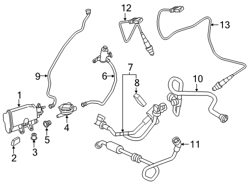 2016 BMW M4 Emission Components Fuel Tank Ventilation Valve With Pipe Diagram for 13907848454