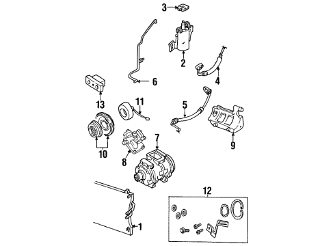 2001 Chrysler Prowler A/C Condenser, Compressor & Lines Clutch-A/C Compressor Diagram for 4723011AB