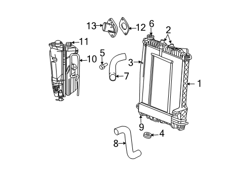 2006 Dodge Durango Radiator & Components Hose-Radiator Outlet Diagram for 52028985AD