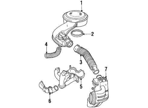 1984 Pontiac Fiero Air Inlet Element Diagram for 25043317