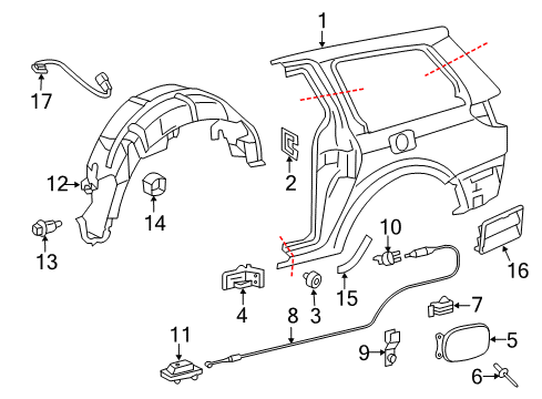 2020 Toyota Sienna Side Panel & Components Protector Diagram for 58742-08010