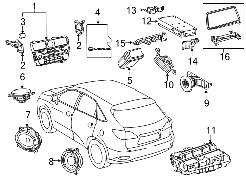 2022 Lexus RX450hL Sound System Receiver Assy, Radio Diagram for 86120-48Z60