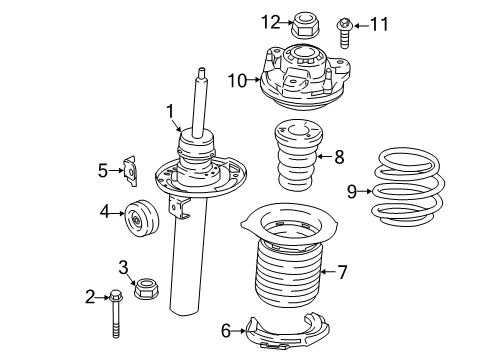 2020 BMW X3 Struts & Components - Front Vibration Absorber Diagram for 31306882460