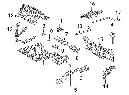 1999 Toyota Corolla Rear Body Rear Floor Pan Diagram for 58311-02040