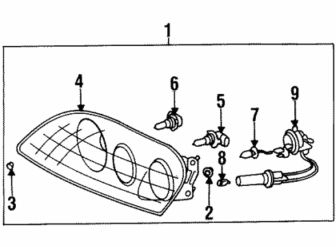 1997 Toyota Supra Bulbs Bulb Diagram for 90981-11038