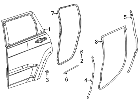 2022 Jeep Wagoneer Door & Components WEATHERST-REAR DOOR OPENING Diagram for 68406319AH