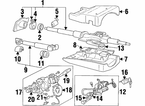 1996 Mitsubishi Montero Steering Column & Wheel, Steering Gear & Linkage GROMMET-Steering Column Cover Diagram for MB522123