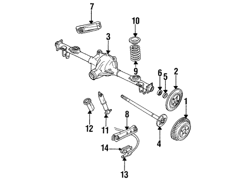 1995 Cadillac Fleetwood Rear Brakes Rear Lower Control Arm Assembly Diagram for 10280920