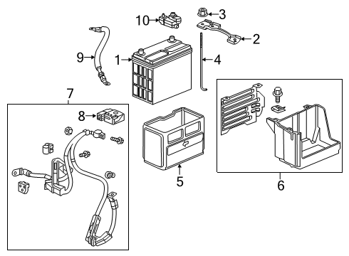 2018 Honda Civic Battery Plate, Battery Set Diagram for 31512-TBA-A00