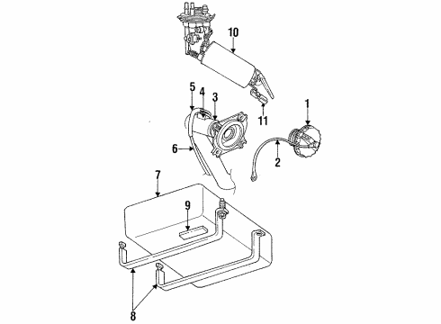 1996 Dodge Neon Fuel System Components Fuel Tank Diagram for 4778373