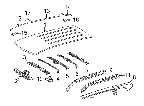 2013 Toyota Highlander Roof & Components Front Reinforcement Diagram for 63103-0E020