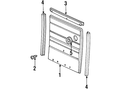 1985 GMC P2500 Interior Trim - Back Door Scr-M4.2-1.41X16 Ov Head Cr Rec Tap Cb Diagram for 11501165