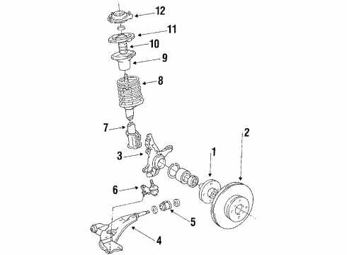 1986 Chevrolet Nova Front Suspension Components, Lower Control Arm Bushing, Front Lower Control Arm Diagram for 94840405