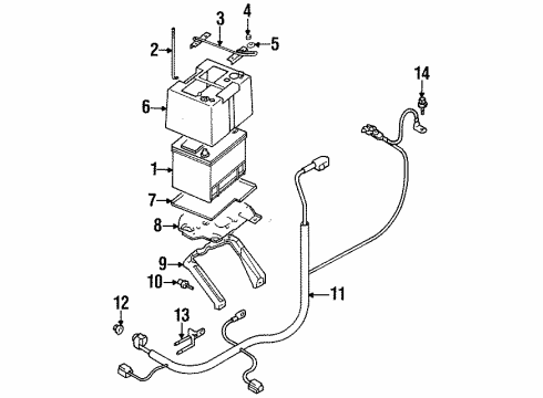 1999 Dodge Avenger Battery Nut Diagram for MF430005