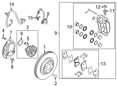 2015 Hyundai Genesis Brake Components Sensor Assembly-Front ABS.LH Diagram for 59810-B1150