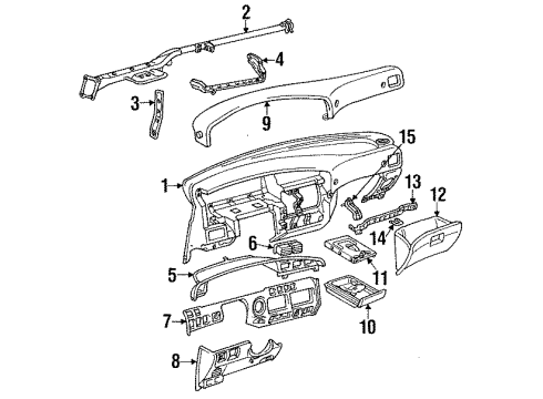 1992 Toyota Land Cruiser Instrument Panel Cover, Stereo Opening Diagram for 55521-14050-01