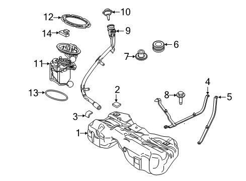 2019 BMW X3 Fuel Supply Tension Strap Left Diagram for 16117404149