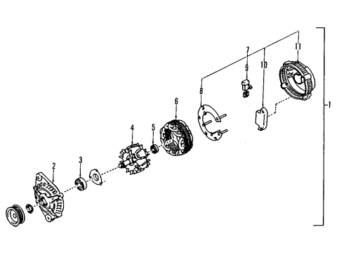 1993 Infiniti G20 Alternator Regulator Assy-Ic Diagram for 23215-0P611