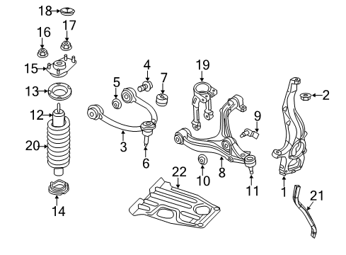 2020 Jeep Grand Cherokee Front Suspension, Lower Control Arm, Upper Control Arm, Ride Control, Stabilizer Bar, Suspension Components Lower Control Arm Right Diagram for 68282728AC