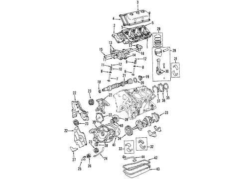 2001 Plymouth Prowler Engine Parts, Mounts, Cylinder Head & Valves, Camshaft & Timing, Oil Pan, Oil Pump, Crankshaft & Bearings, Pistons, Rings & Bearings Bearing Kit-CRANKSHAFT Diagram for 5003962AC