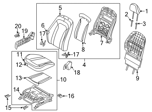 2013 Kia Optima Heated Seats Cushion Assembly-Front S Diagram for 882032T320AN7