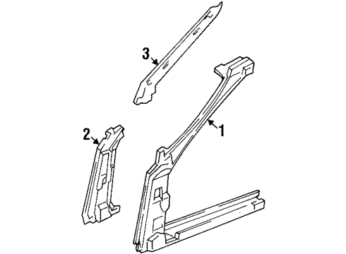 1995 Honda Civic Hinge Pillar Pillar Set, R. FR. (Upper) (Inner) Diagram for 04637-SR3-300ZZ