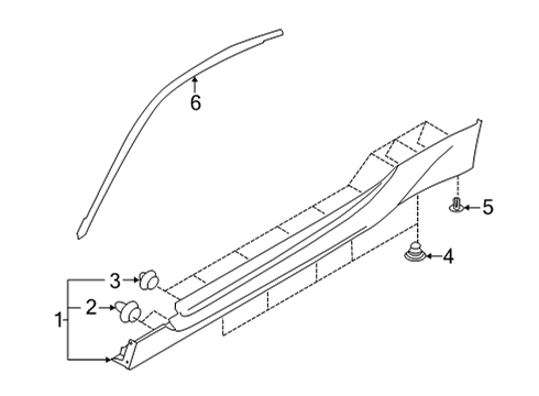 2022 Toyota GR86 Exterior Trim - Pillars Upper Molding Diagram for SU003-08602