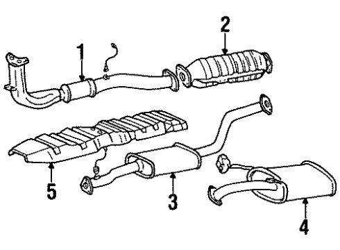 1997 Hyundai Tiburon Exhaust Components Front Exhaust Pipe Diagram for 28610-29751
